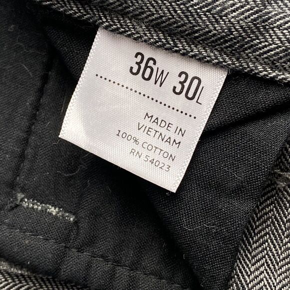 Old Navy Pants Mens 35 Gray Herringbone Chino Loose Straight Leg Business Formal - Picture 6 of 11